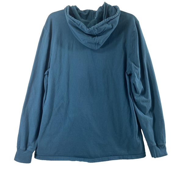 Champion Knit Hoodie Mens Large Blue Lightweight Kangaroo Pocket Pullover - Picture 3 of 12